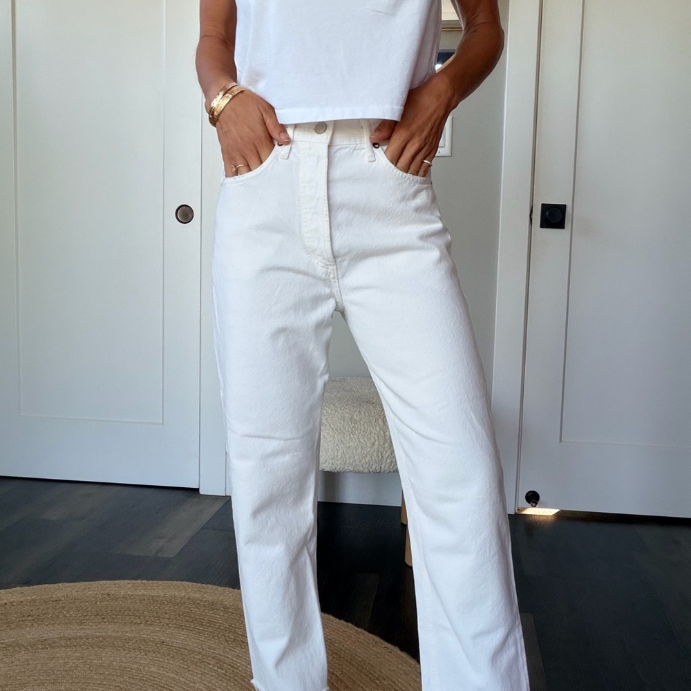 Agolde Women's Cream Straight Leg Jeans